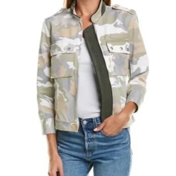 NWT Zadig & Voltaire Women's Kavy Camou Jacket camouflage Military Jacket Size L - Picture 6 of 16